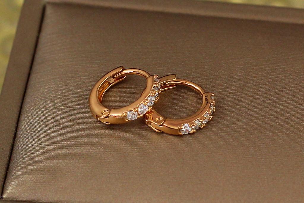 Серьги детские Xuping Jewelry дорожки из камней 11 мм Золотистый (2364805933)