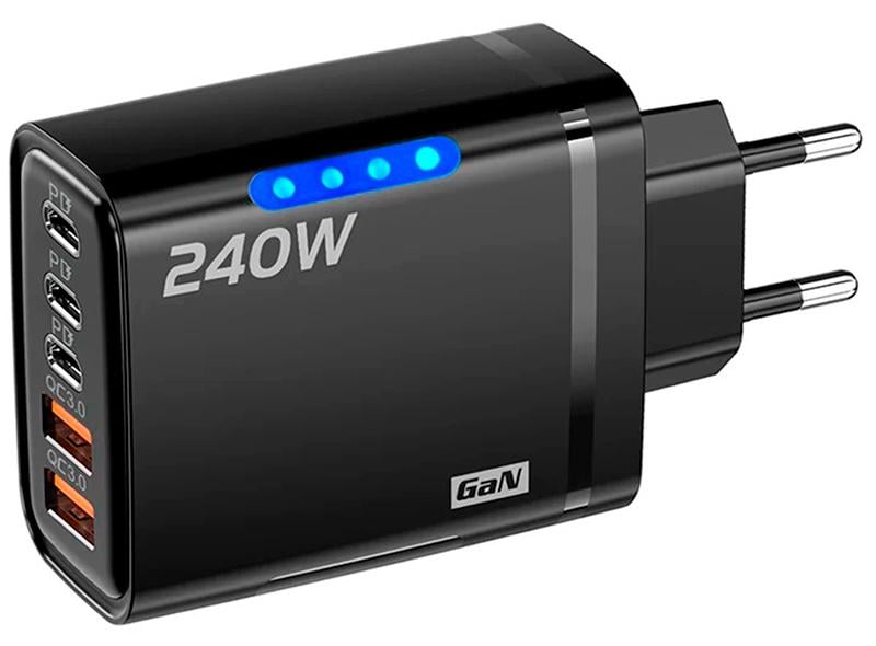 Блок питания для телефона Maerknon 240W 2 USB/3 Type-C быстрая зарядка PD+QC3.0 (674-2-2222)