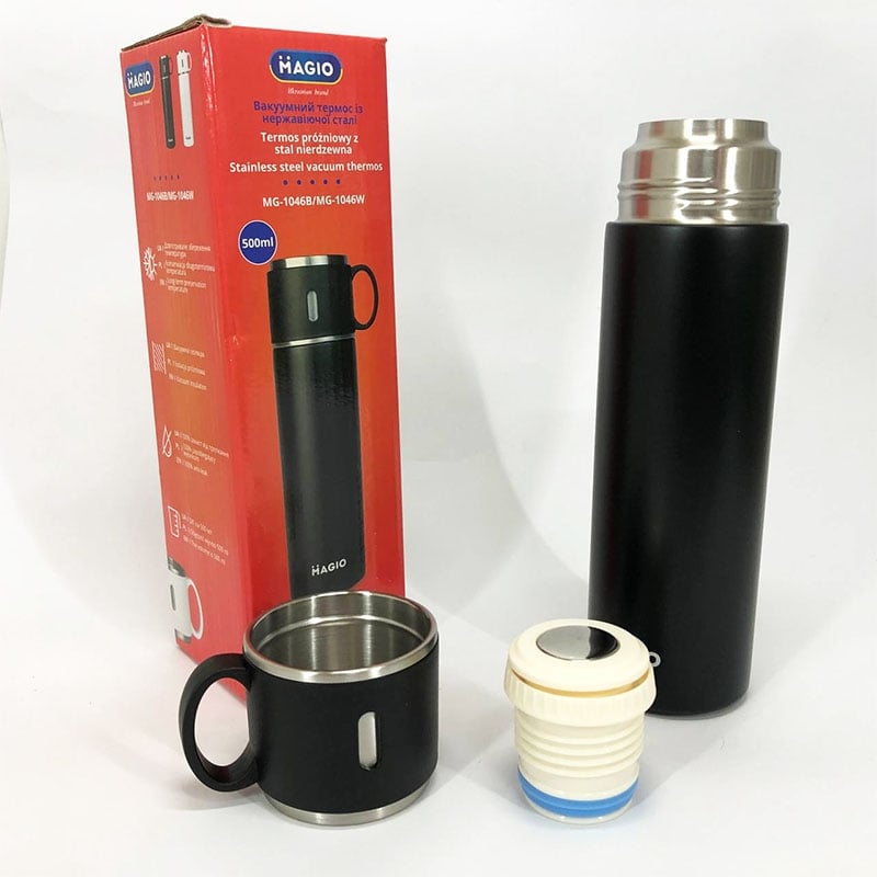 Термос Magio MG-1046B вакуумна ізоляція 500 мл Black (23252010) - фото 8 Термос Magio MG-1046B вакуумна ізоляція 500 мл Black (23252010) - фото 8