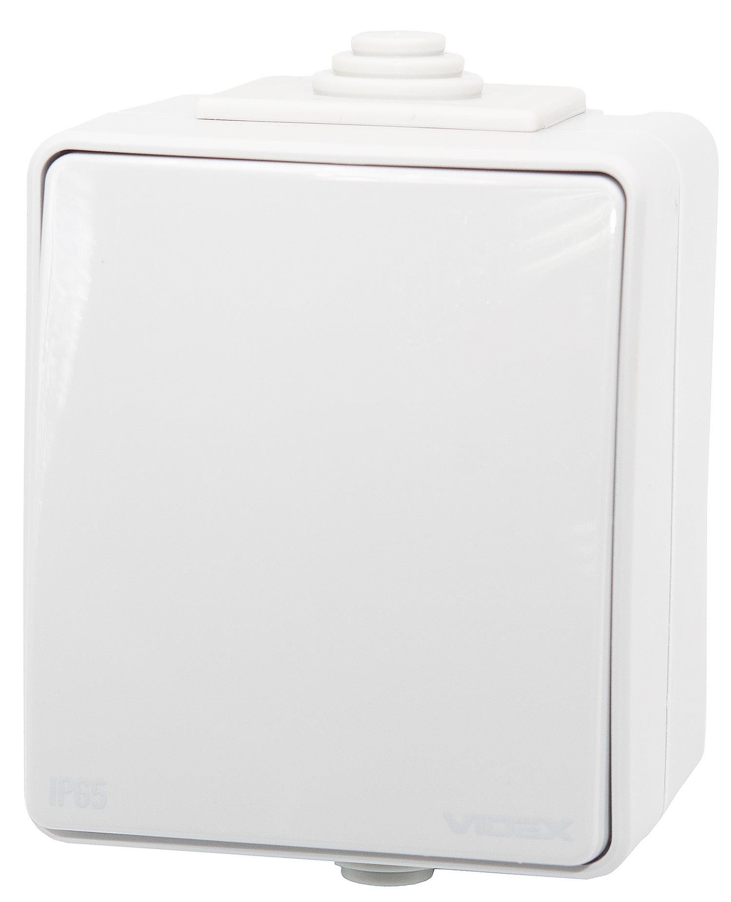 Вимикач одноклавішний Videx Binera накладний IP65 Сірий (25183)