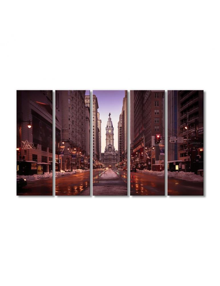 Картина модульная Сити-холл Филадельфии 5 модулей 70x105 см