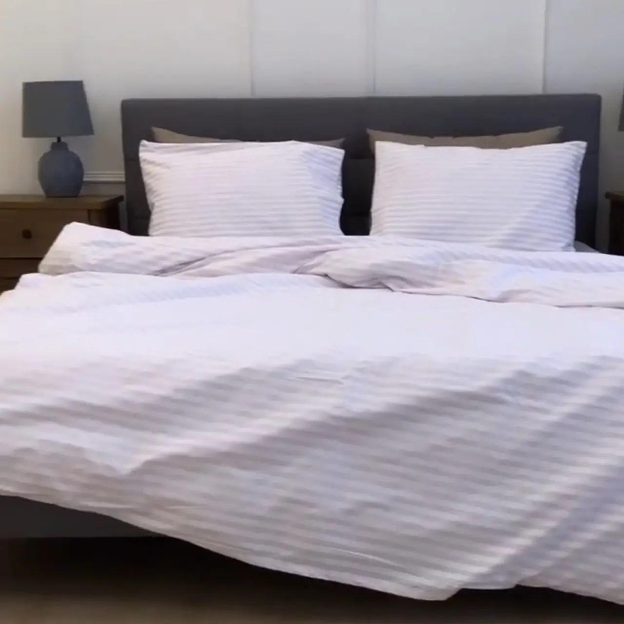 Пододеяльник евро поплин Lux 200х220 см Белый в полоску (2217425995)