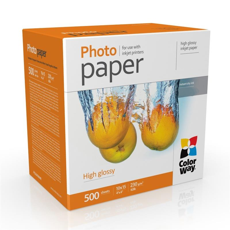 Фотобумага глянцевая ColorWay 10x15 см 230 г/м² 500 листов (PG2305004R)