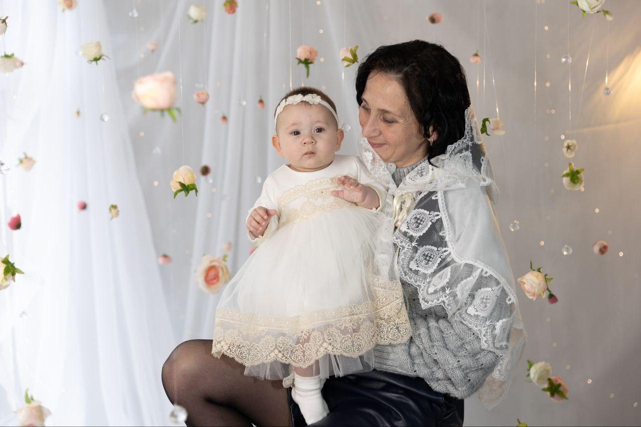 Сукня дитяча святкова Ванесса з мереживом і фатином для хрестин/дня народження/фотосесії р. 56 Молочний (29015187) - фото 2 Сукня дитяча святкова Ванесса з мереживом і фатином для хрестин/дня народження/фотосесії р. 56 Молочний (29015187) - фото 2