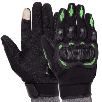 Моторукавички сенсорні XL Чорно-зелений (PM-12)