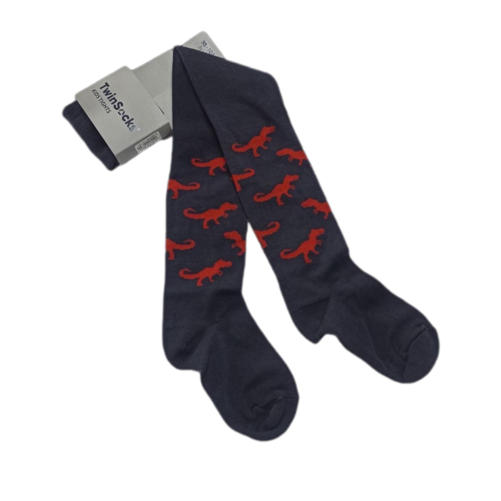 Колготки детские для мальчика TwinSocks Динозавры 98 см-104 Темно-серый (310сд)