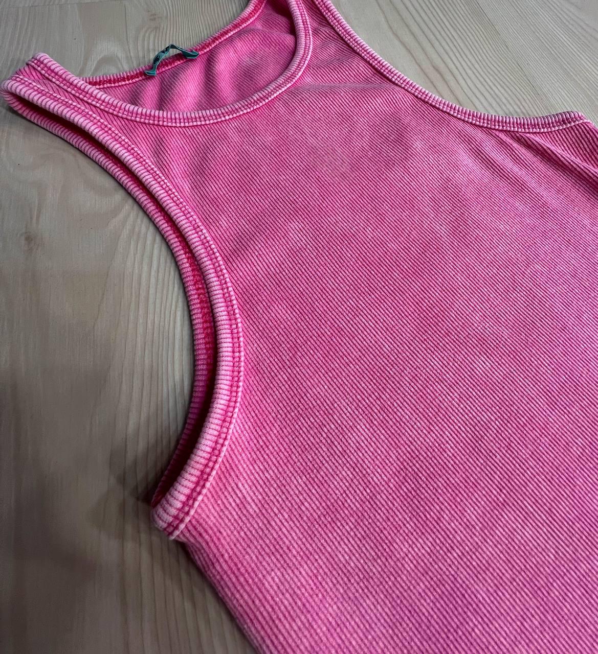 Платье женское MMC 240030 длинное в рубчик OS Розовый (26938690) - фото 3