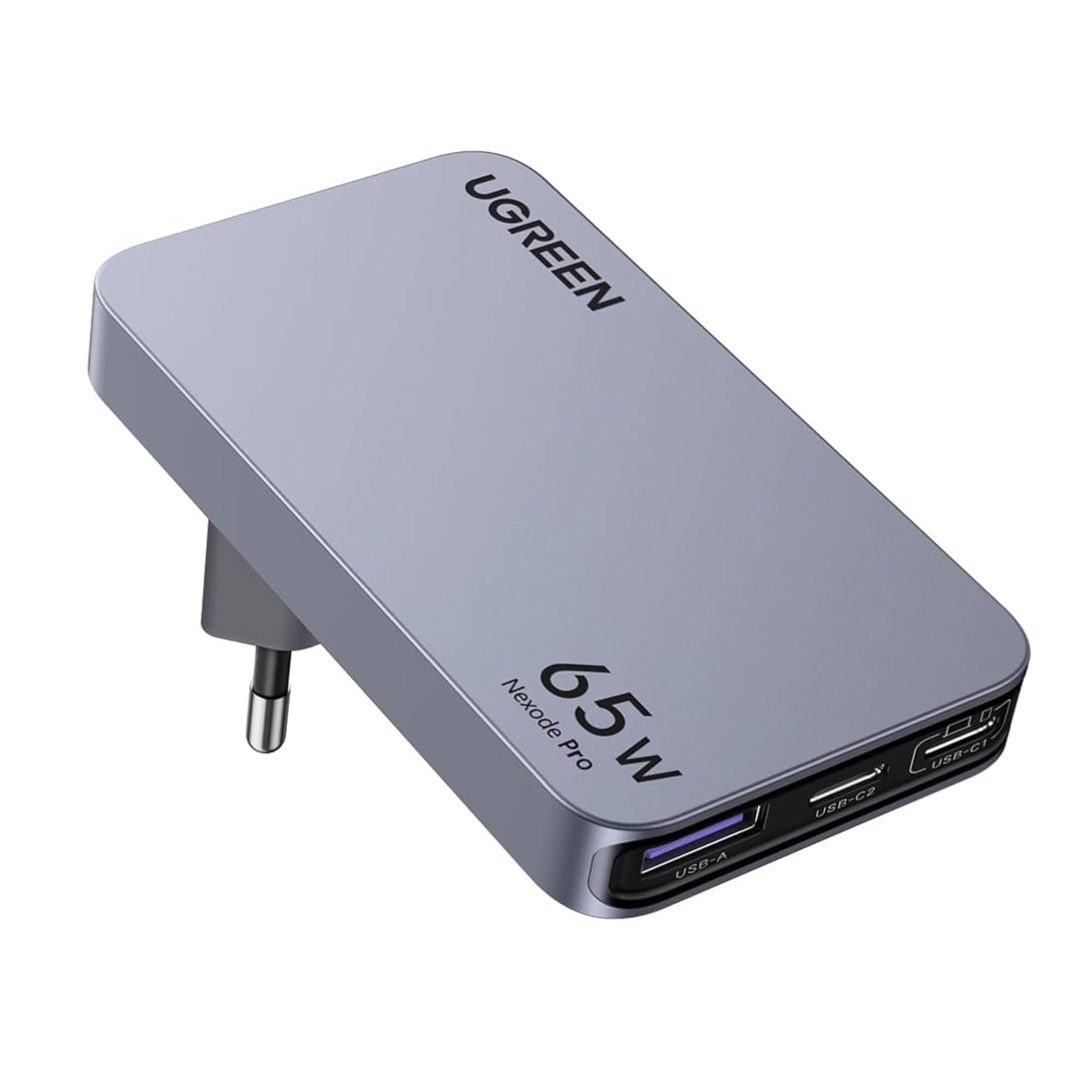 Зарядное устройство сетевое Ugreen Nexode Pro X753 65 Вт GaN 3 порта Серый (25356)