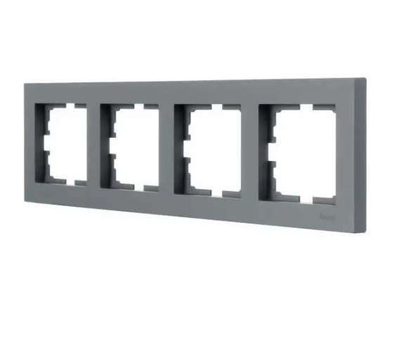 Рамка четырехместная Lezard Vesna горизонтальная Шеффилд Грей (26655557)