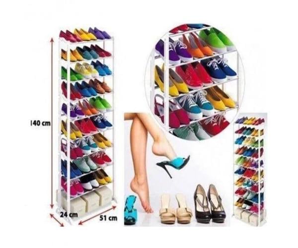 Полка для обуви Amazing Shoe Racks 8002 30 пар 10 полок Белый - фото 2