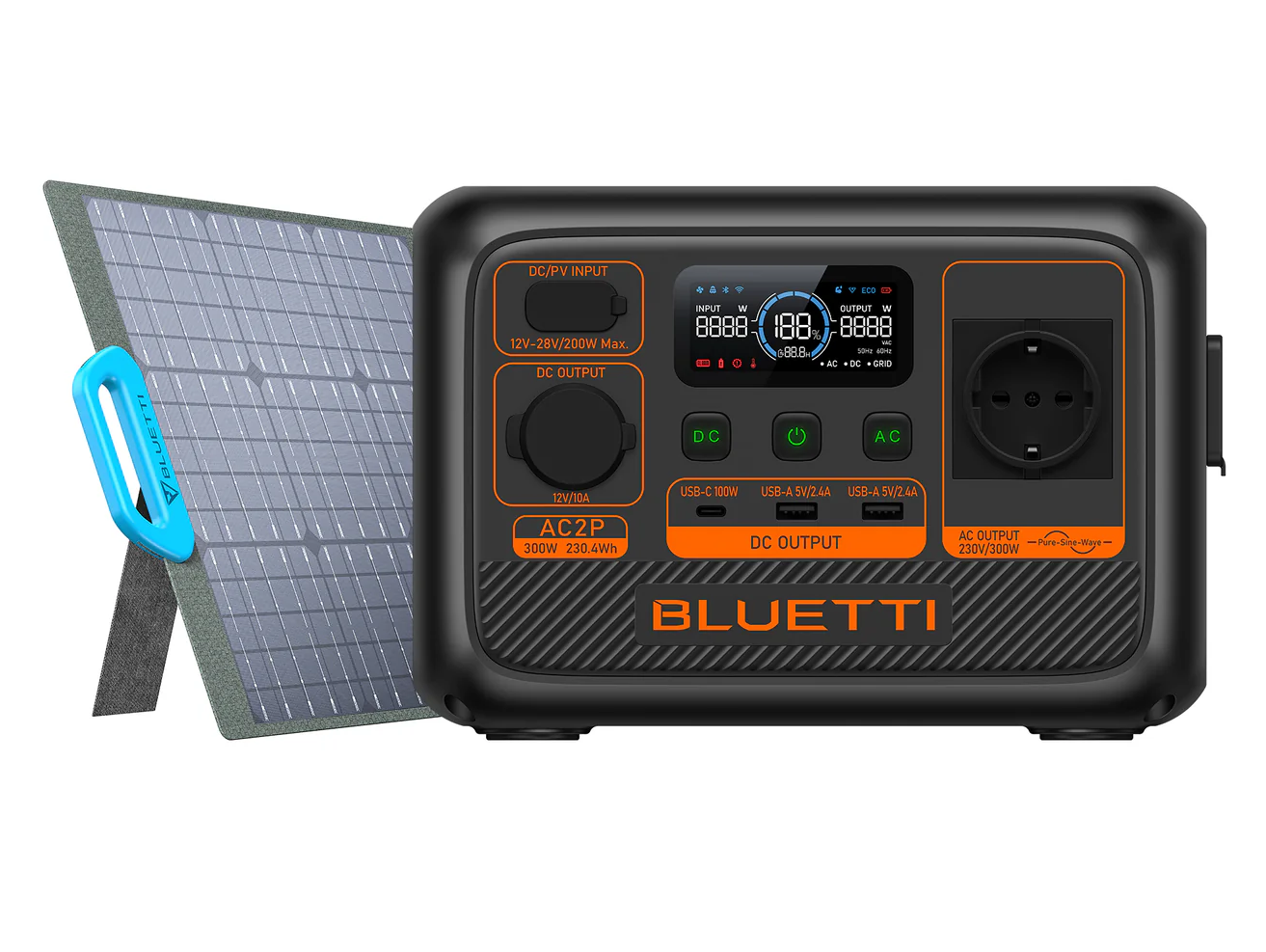 Сонячна станція BLUETTI AC2P та панель BLUETTI 200W 230,4 Вт*г 300 Вт (AC2P + PV200) - фото 1