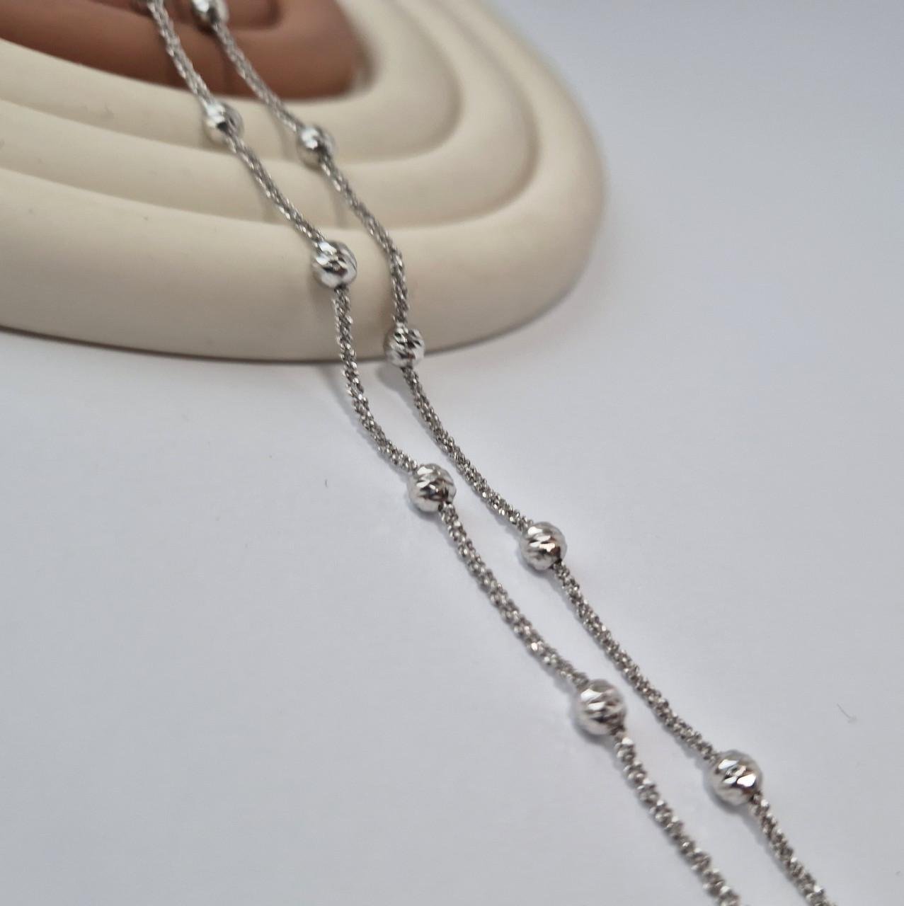 Ланцюжок круглий з кульками срібло 925 проби родоване 5,09 г 50 см (atom/strd02)