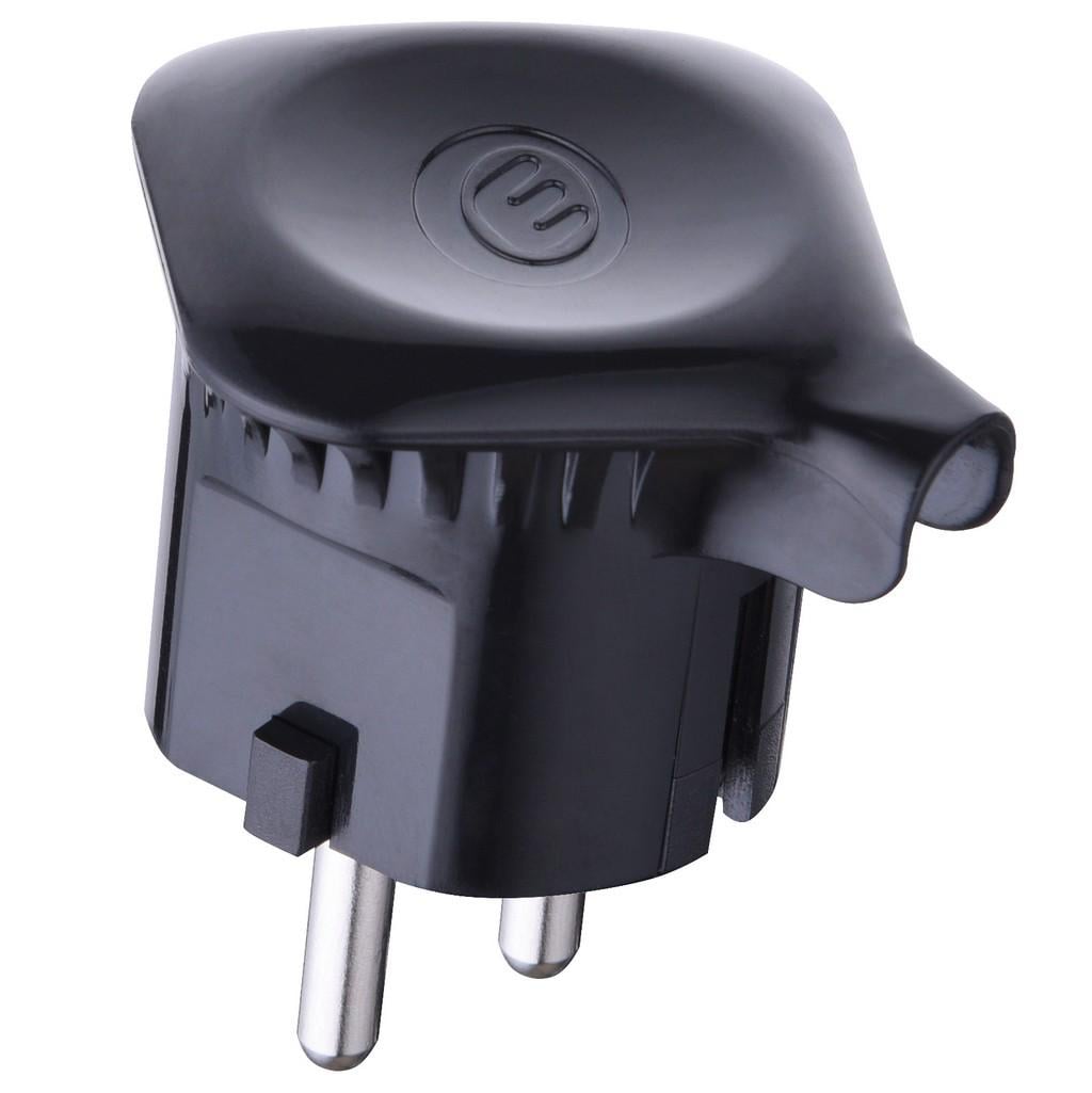 Вилка евро переносная Electraline 90° 16A/250 В Черный (55024)