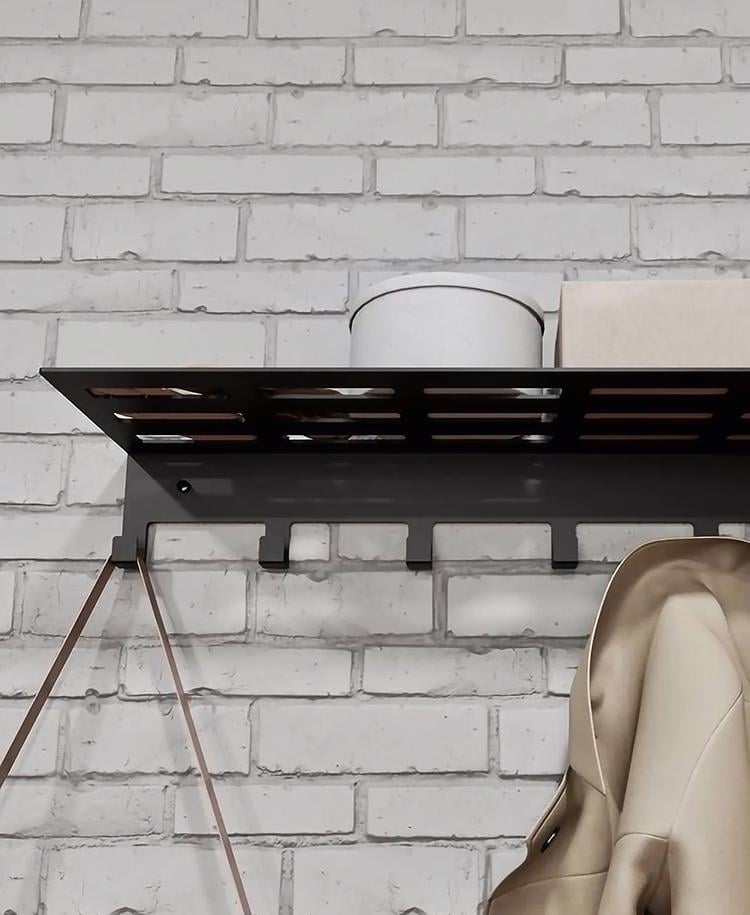 Вішалка-полиця у передпокій NC Home Stand Чорний (110332) - фото 4 Вішалка-полиця у передпокій NC Home Stand Чорний (110332) - фото 4