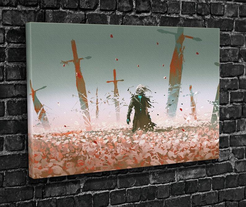 Картина для интерьера Мертвый рыцарь 80x54 см (614)