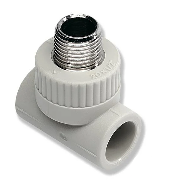Тройник с металлической наружной резьбой Wavin Ekoplastic 20 мм Rp-3/4 (STKE02025X)