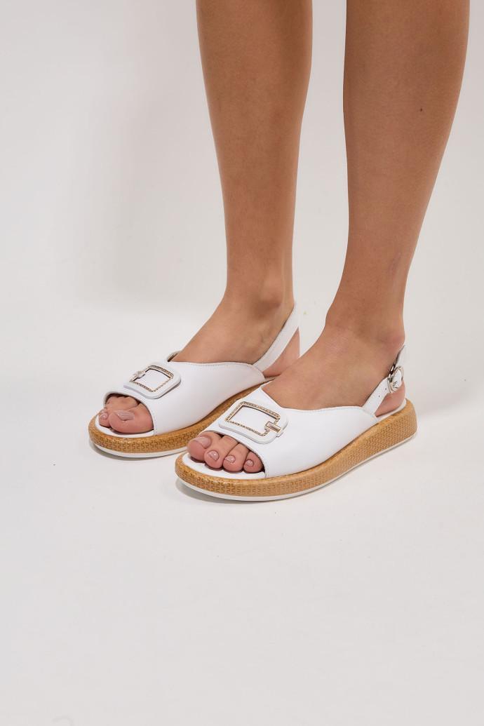 Босоножки женские ALLSY кожаные р. 38 Белый (195235) - фото 2