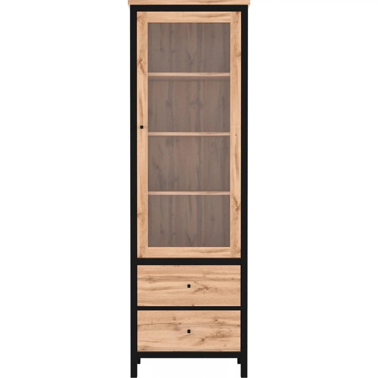 Пенал-витрина Gerbor Чос REG1W2S Дуб Тахо/Черный (GRB-1076)