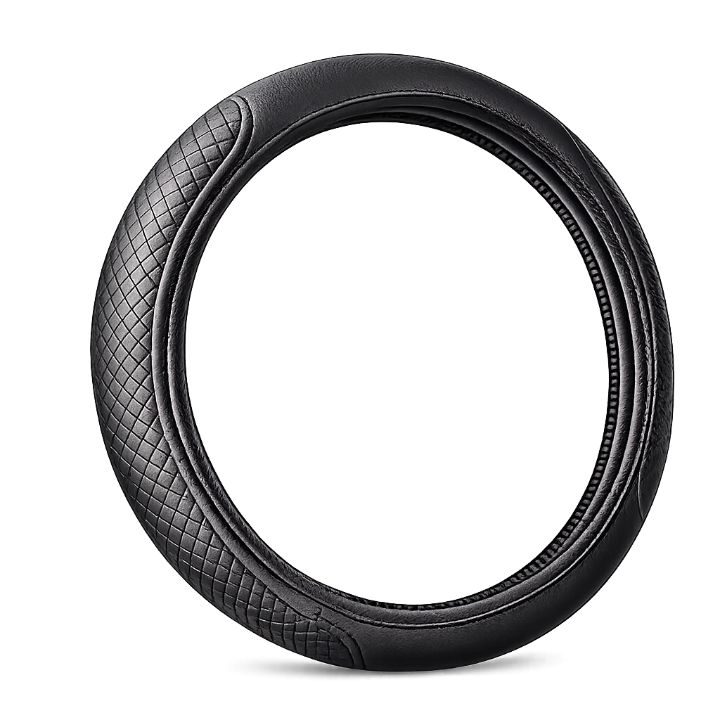 Чехол на руль из искусственной кожи 37-38,1 см Black (001223)