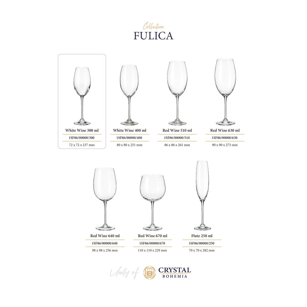 Набір келихів для вина Bohemia Strix Fulica 1SF86/00000/300 300 мл 6 шт. - фото 3 Набір келихів для вина Bohemia Strix Fulica 1SF86/00000/300 300 мл 6 шт. - фото 3