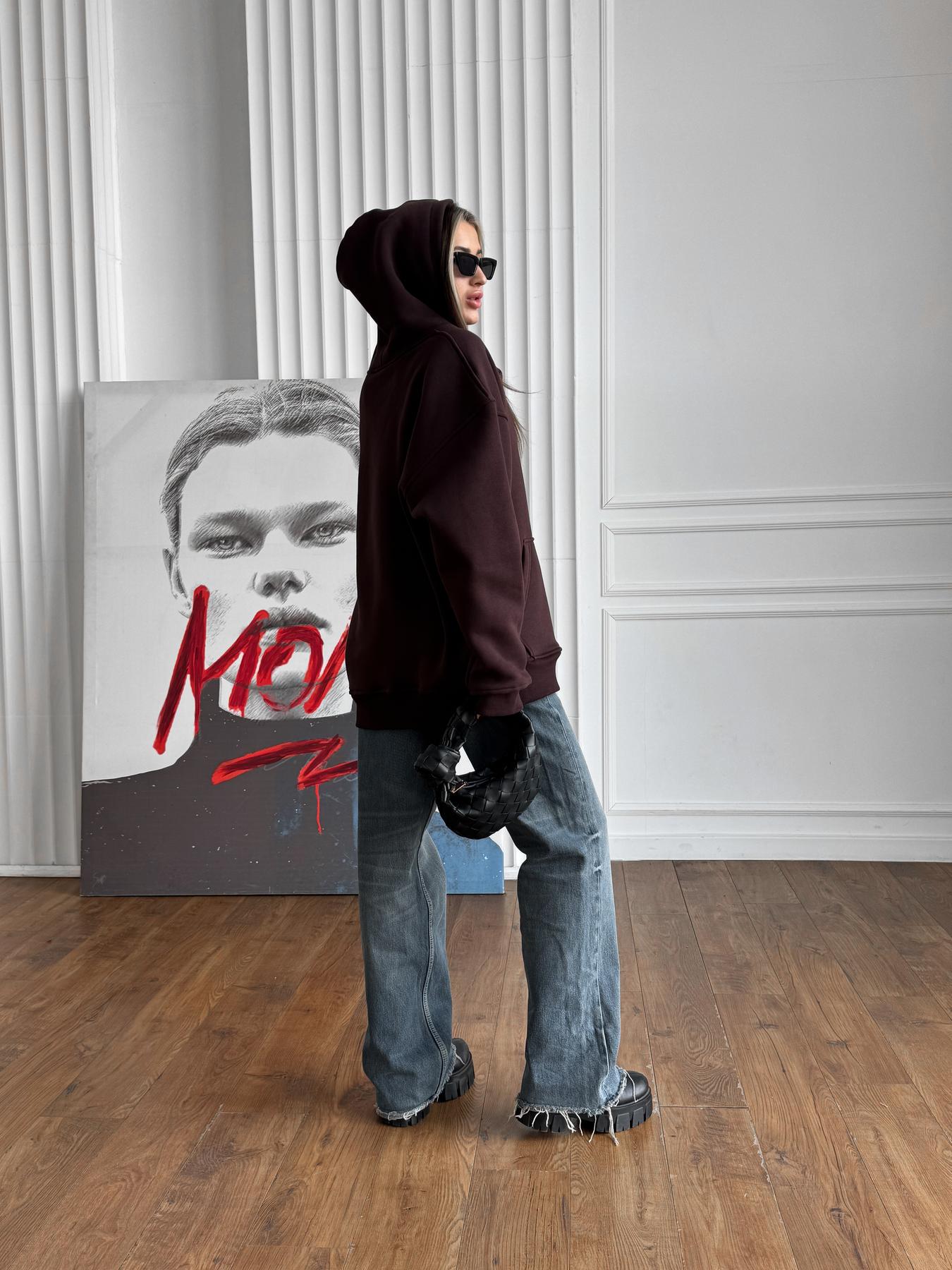 Кофта жіноча Over зимова флісова XL Коричневий (26320/2/5) - фото 2 Кофта жіноча Over зимова флісова XL Коричневий (26320/2/5) - фото 2