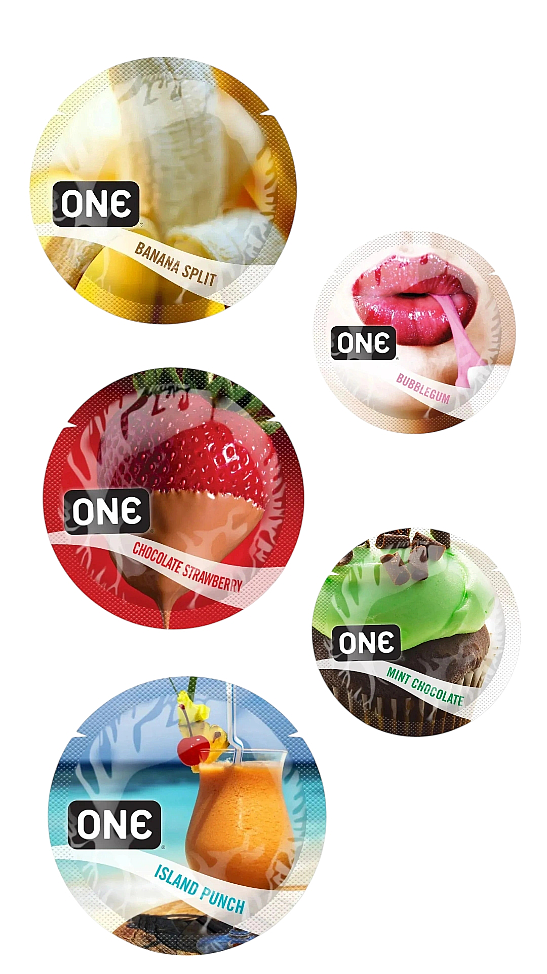 Презервативы ONE FlavorWaves латексные набор разных вкусов 5 шт. (ONE410516)