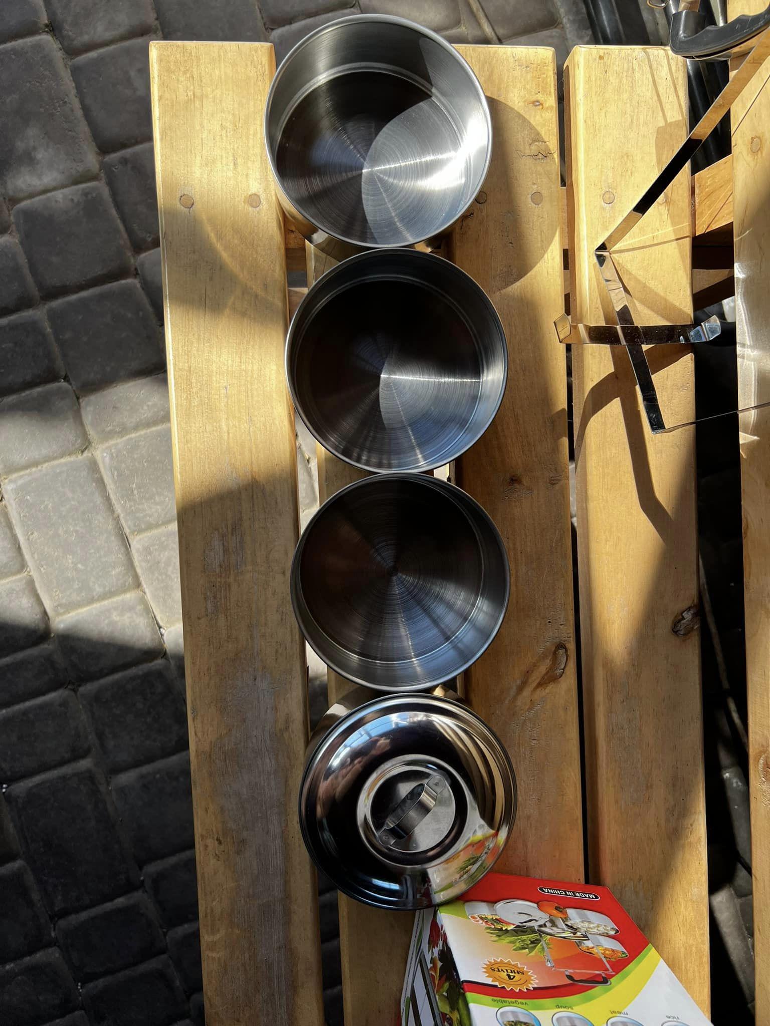 Ланч-бокс для їжі Stenson R29554 металевий 4 контейнера - фото 5 Ланч-бокс для їжі Stenson R29554 металевий 4 контейнера - фото 5