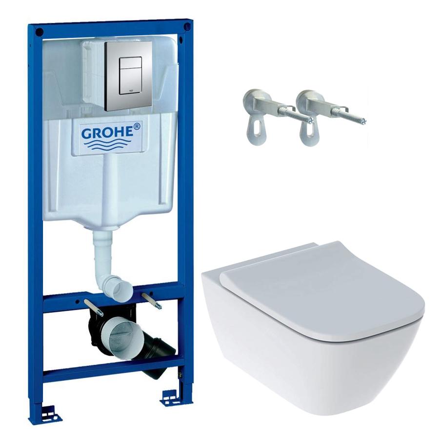 Комплект инсталляции Grohe Rapid SL/Smyle 500.683.00.2_38772001 с унитазом кнопка Хром (158183)