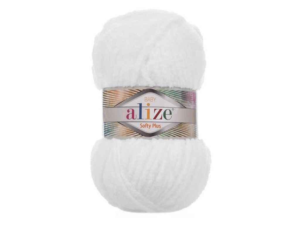 Пряжа Alize Softy Plus 100% микрополиэстер 100 г 120 м 5 шт. цвет 55 Белый (969547)