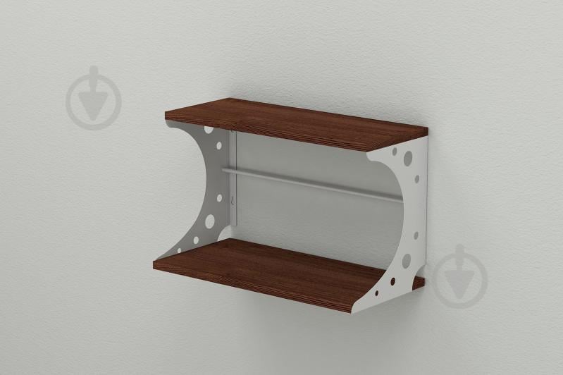 Полка настенная Ferrum-decor Букин 330x500x240 металл Белый ДСП Венге 16 мм (BUK0010)