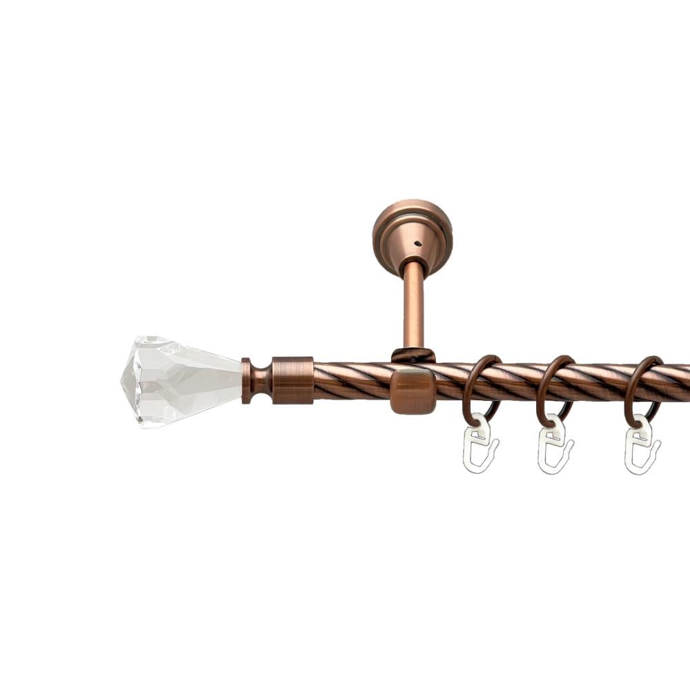 Карниз Orvit Лучетта металевий однорядний відкритий скручена труба кільце металеве 16 мм 200 см Мідь (00-00025177)