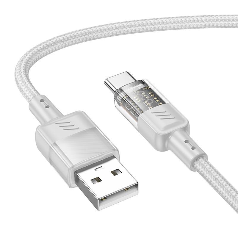 Кабель Hoco U129 USB to Type-C 3 A 1,2 м Grey (595989)