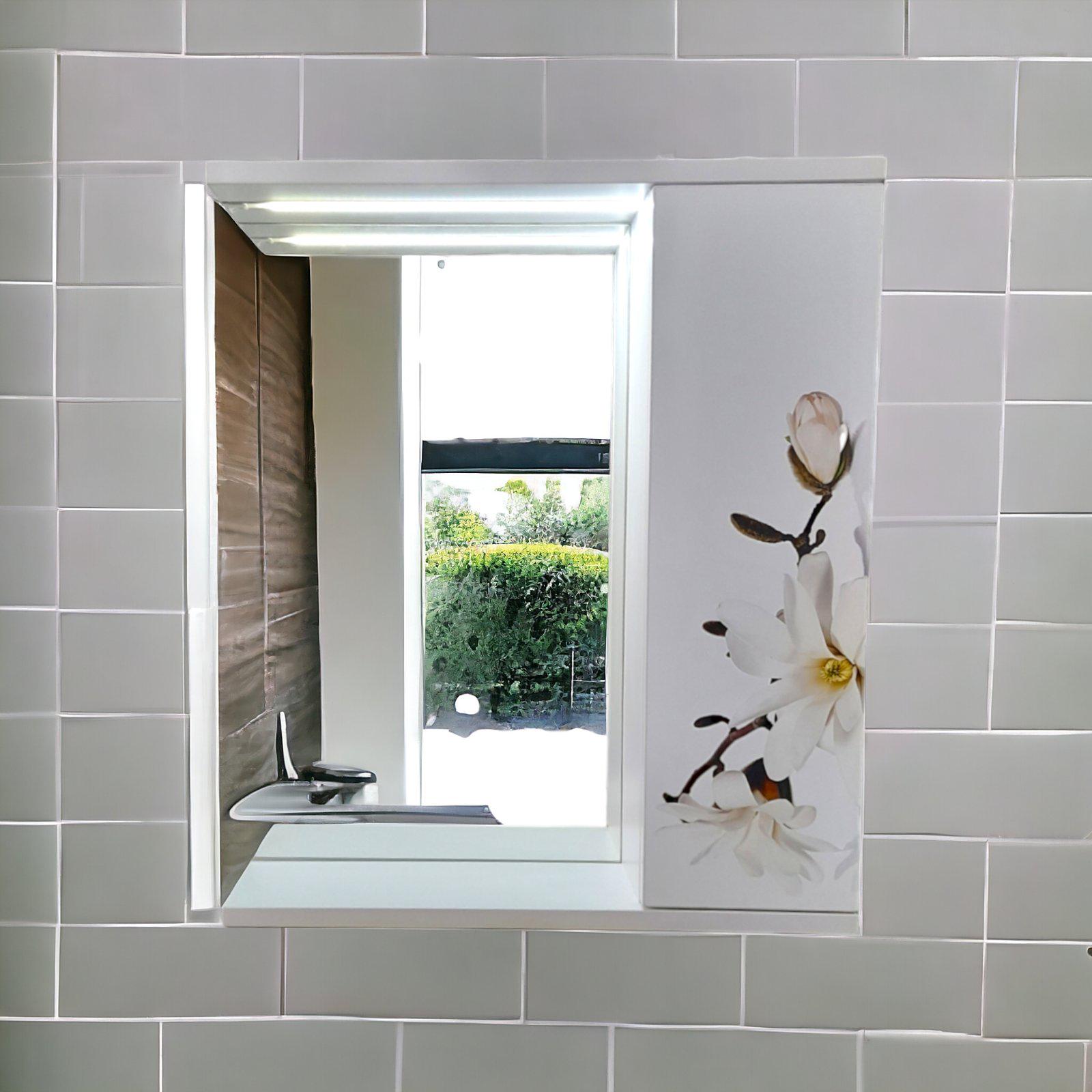 Зеркало для ванной комнаты Mikola-M Магнолия пластиковое 65 см (2367) - фото 2 Зеркало для ванной комнаты Mikola-M Магнолия пластиковое 65 см (2367) - фото 2