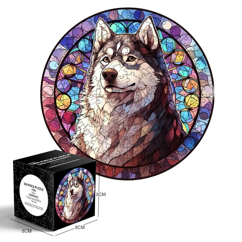 Пазли дитячі круглі Хаскі вітраж 168 ел. d 20 см (23689555) - фото 4