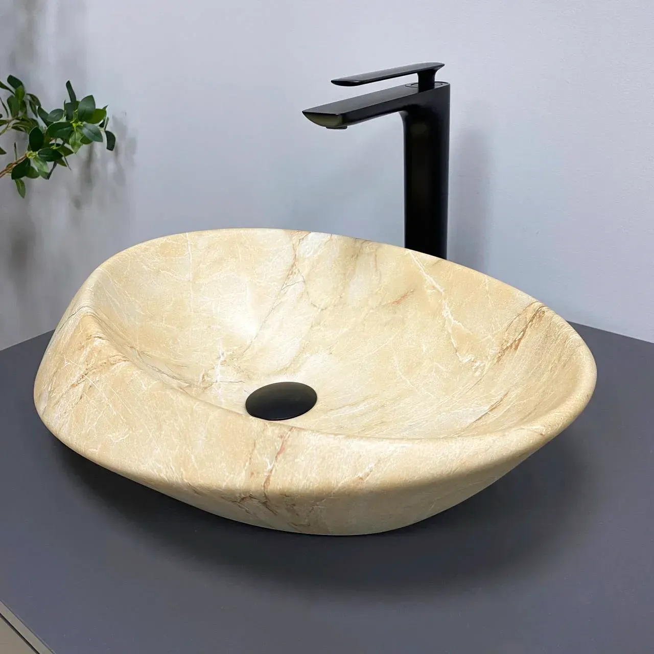 Раковина накладная VBI ROTELLO овальная 510x375 мм Бежевый (RM-VBI-017103)