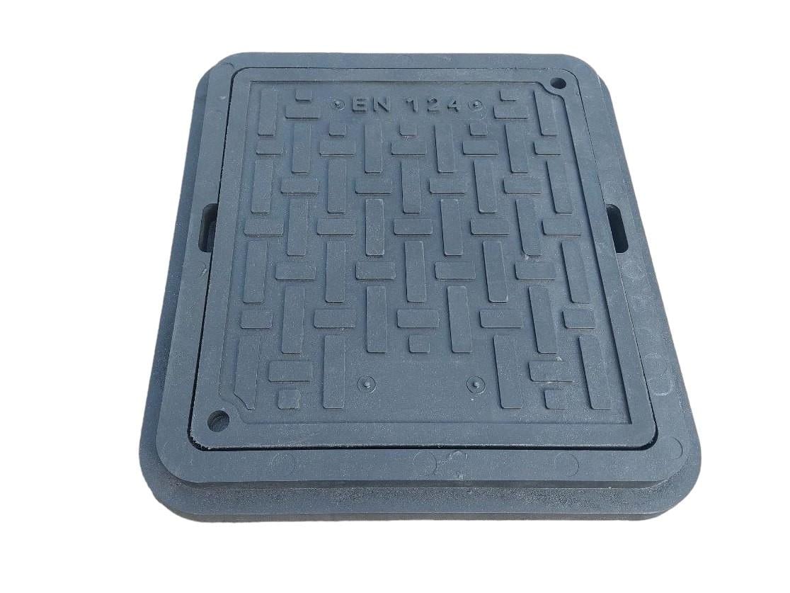 Люк прямоугольный садовый ВОЮС Тетрис 540х490 мм Черный