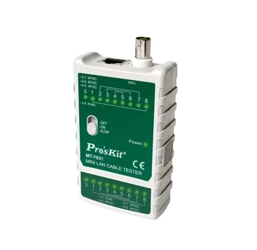 Тестер напряжения Pro'sKit MT-7031 RJ45 для поиска и проверки кабельных линий Белый (651021)