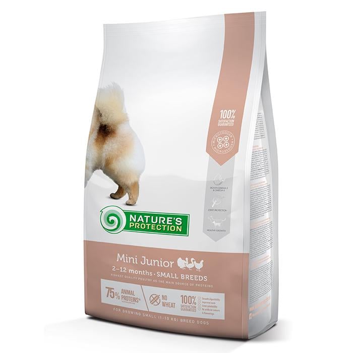 Корм сухий Nature's Protection Mini Junior Small Breeds для цуценят малих порід з м'ясом птиці 7,5 кг (NPS45725)