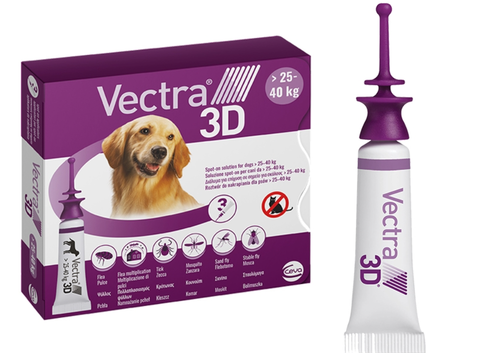 Вектра 3D краплі інсектоакарицидні для собак 25 - 40 кг 3 шт. х 4,7 мл