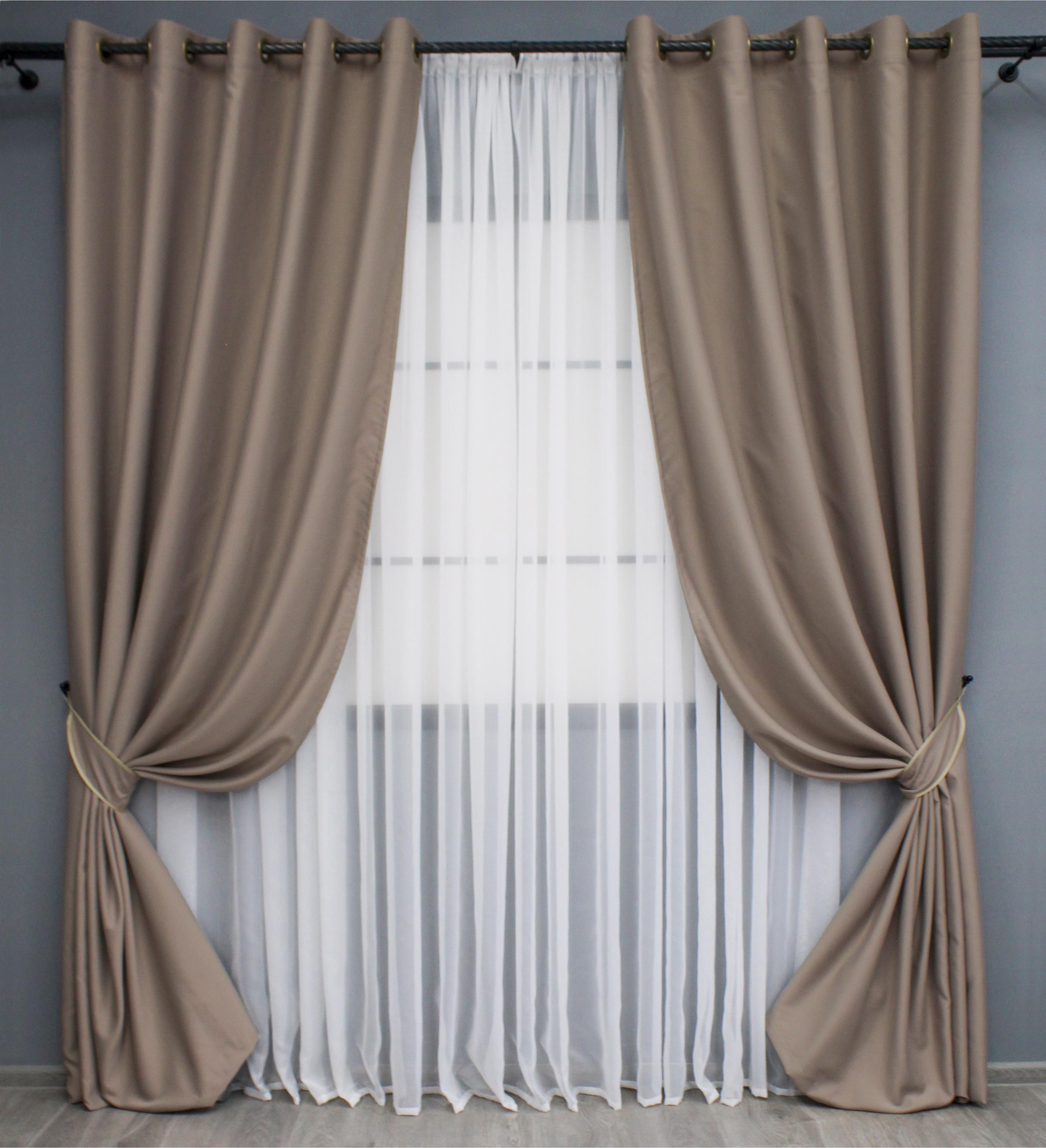 Комплект штор на люверсах VR-Textil Midnight №1674ш 150х270 см 2 шт. Капучино (37-0210)