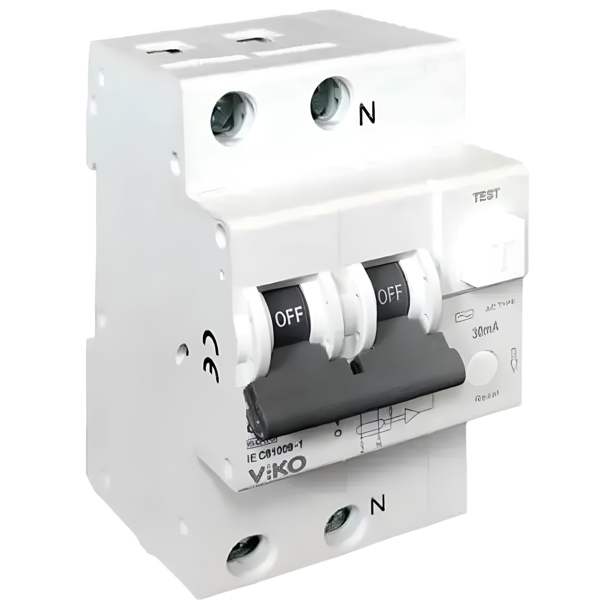 Автомат дифференциальный 1P+N 16А С 30 мА АС 6 кА VIKO 6VRBE-2C1630/AC (SW-108499)