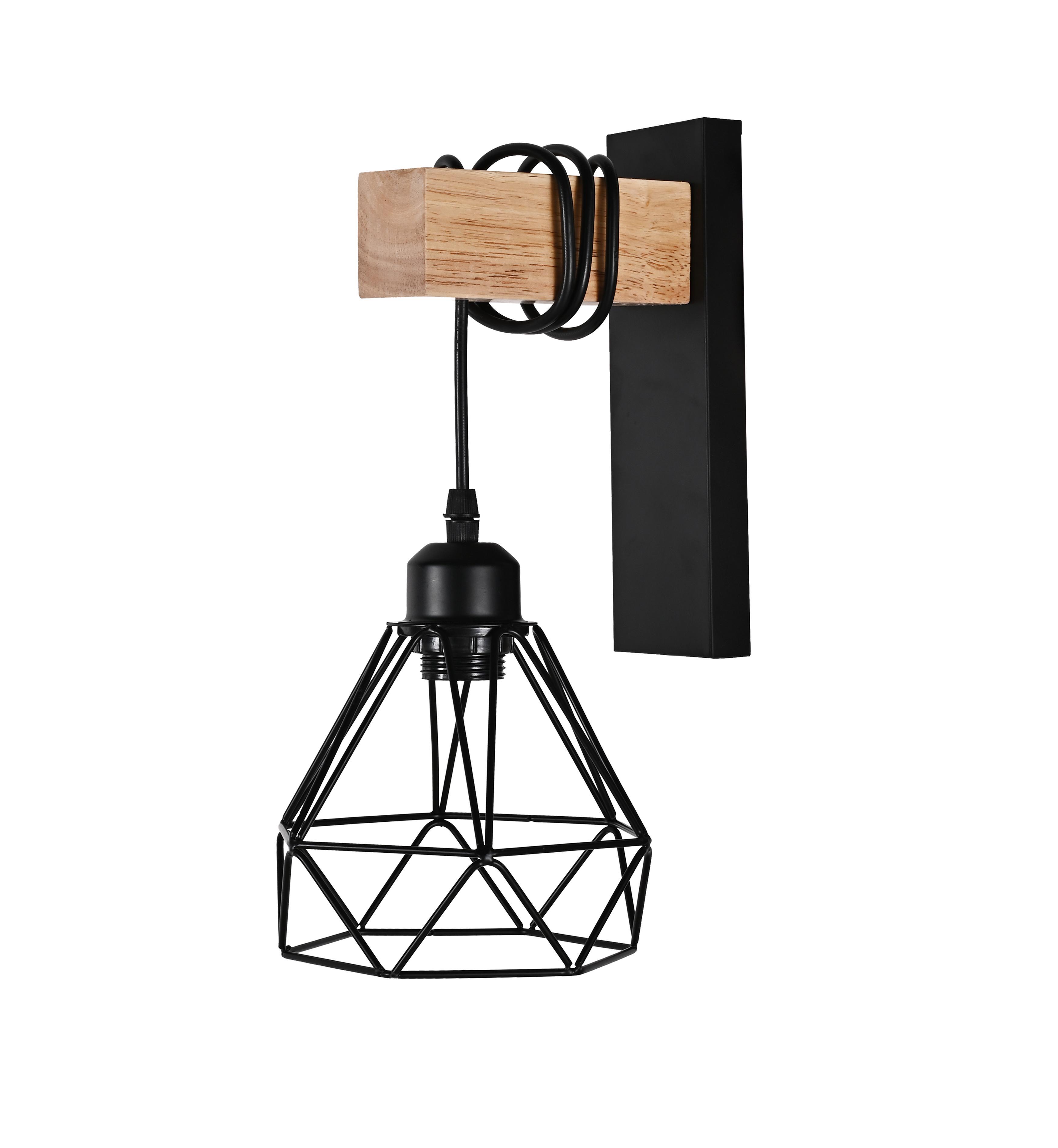 Бра настенная Sirius в стиле лофт C22680-1 BK+Wood