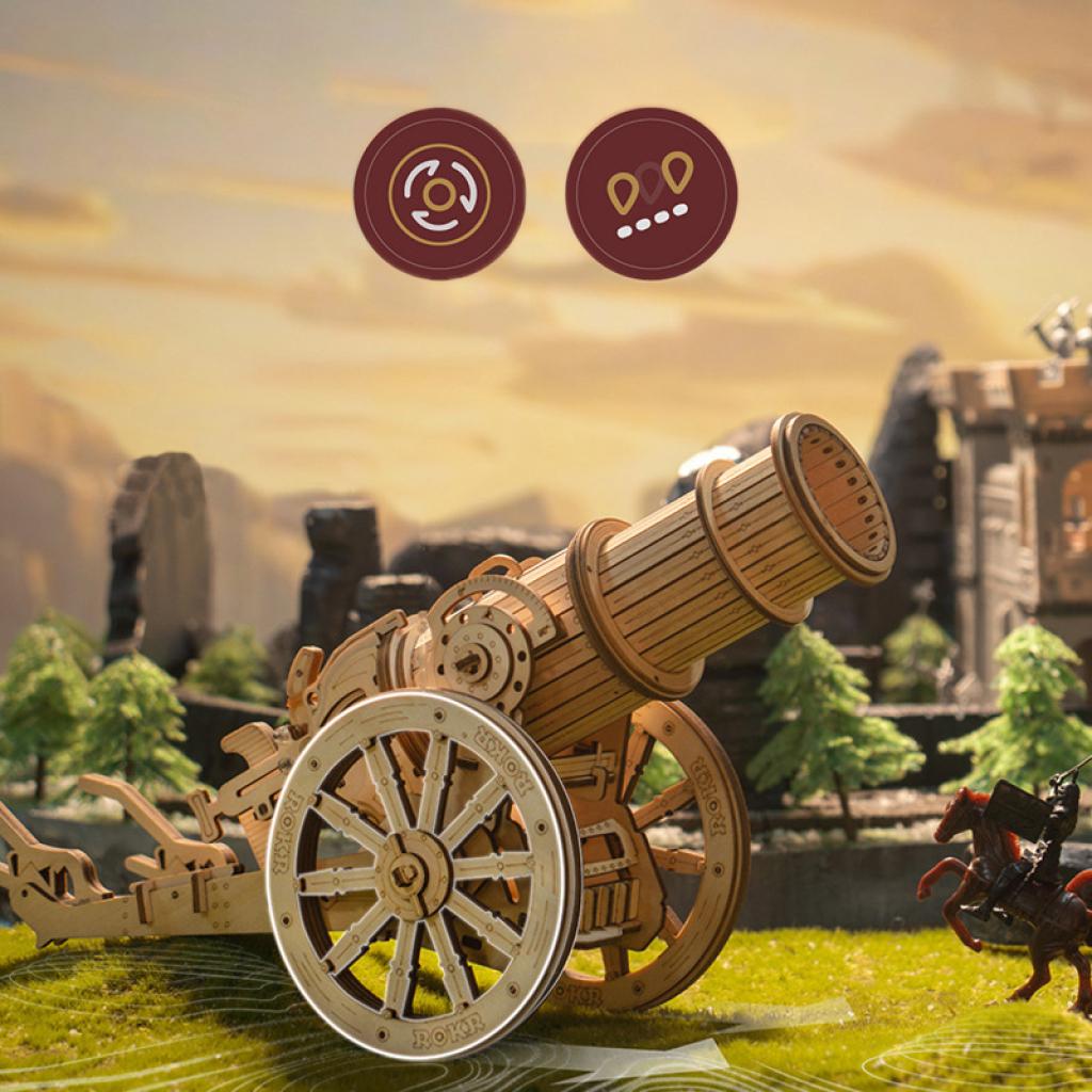 Конструктор дерев'яний 3D Robotime Robotime KW801 Гармата (1378421) - фото 3 Конструктор дерев'яний 3D Robotime Robotime KW801 Гармата (1378421) - фото 3