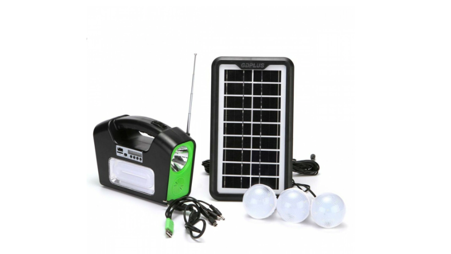 Солнечная панель и фонарь GDPLUS GD-16 и 3 лампы