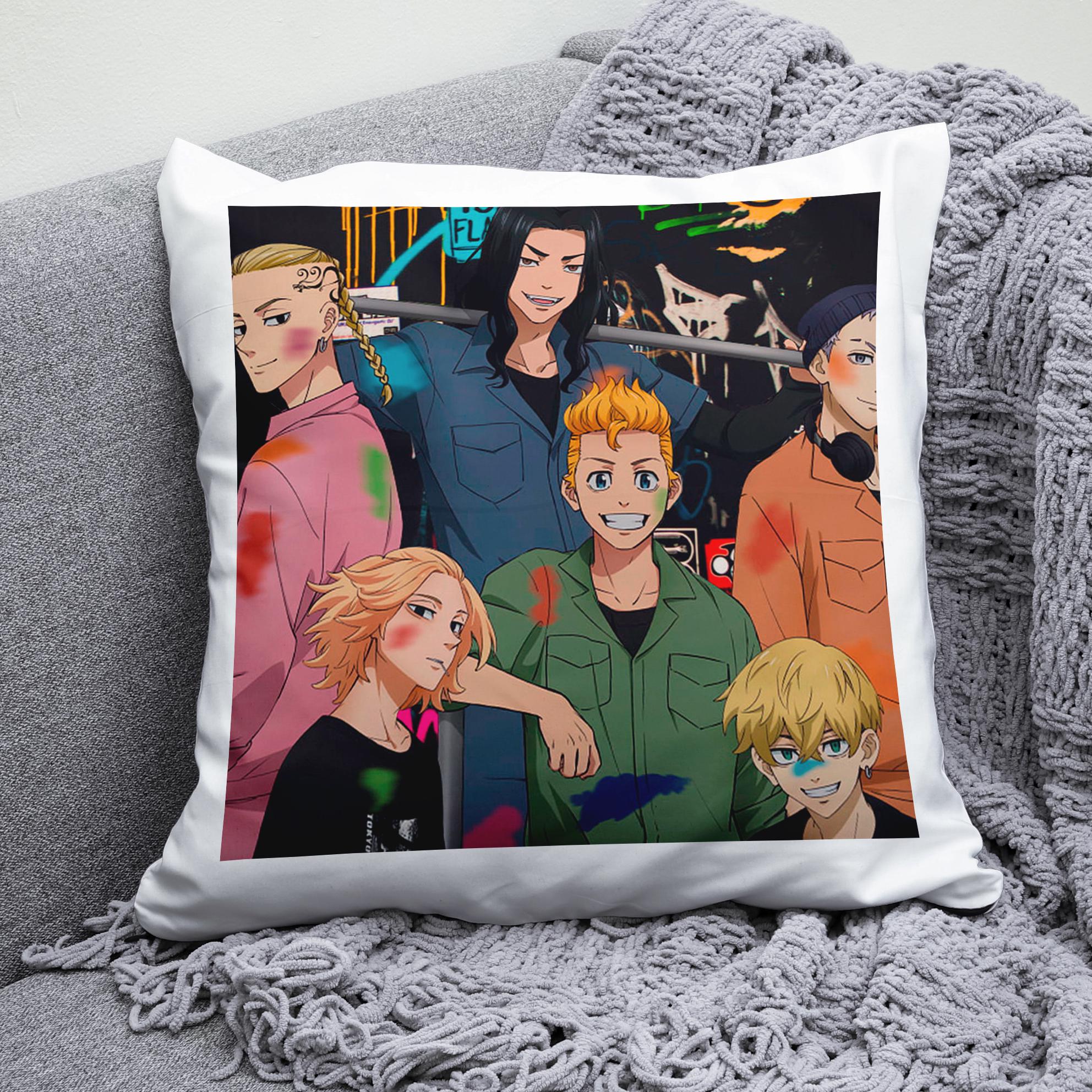 Плюшева подушка квадрат з принтом аніме Tokyo Revengers