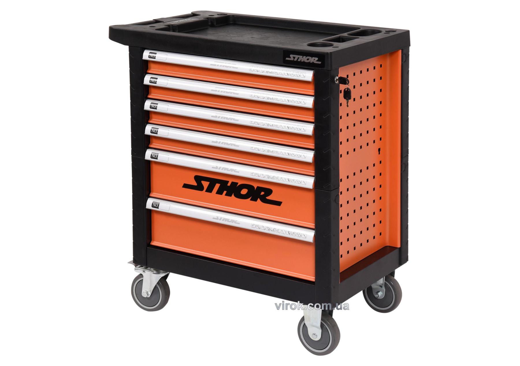 Шкаф с инструментами на колесах STHOR 975х765х465 мм с 6 шуфлядами 302 шт.