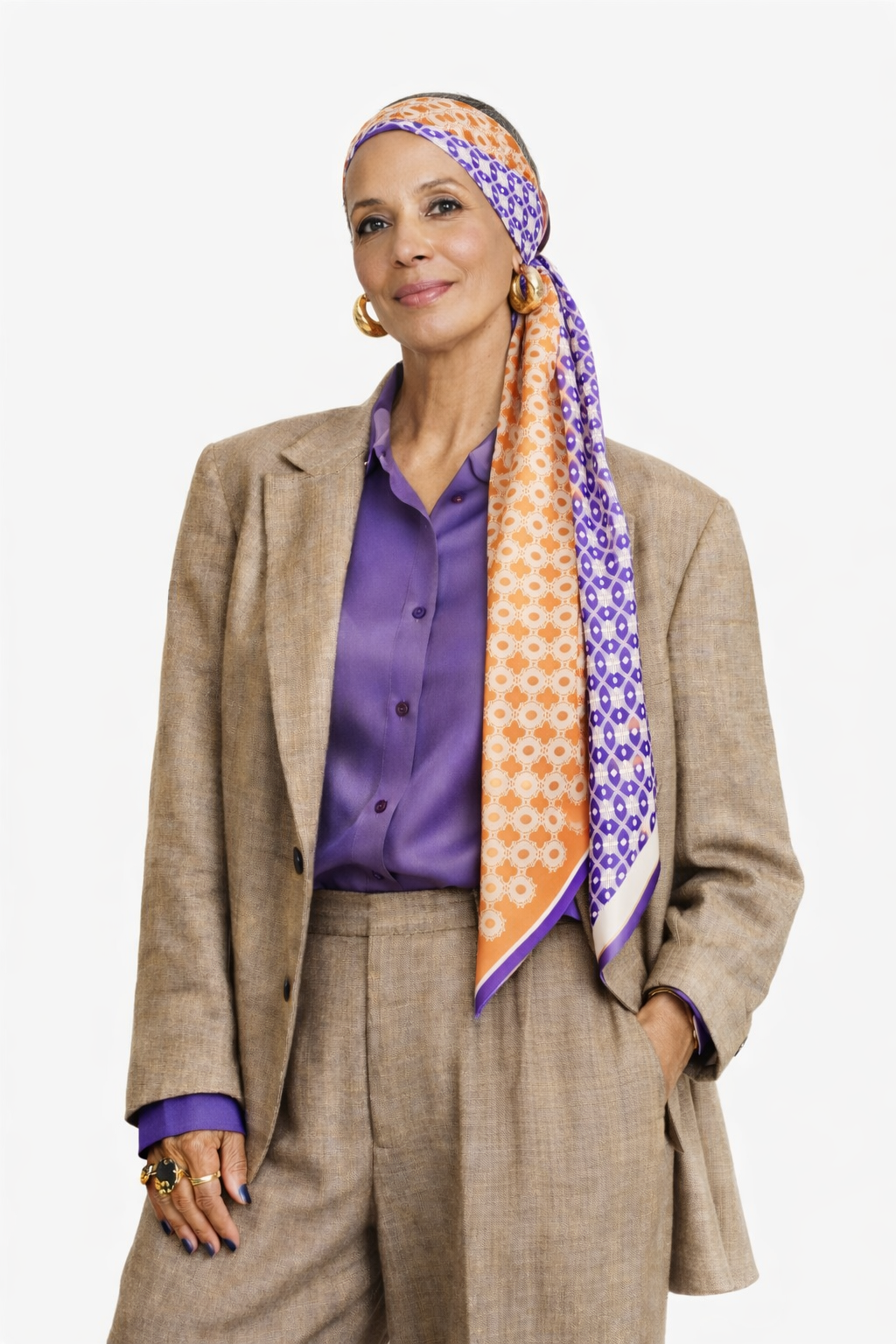 Твилли Liane House Цветок Любовь из натурального шелка 10x200 см Сиренево-коричневый (32197164)