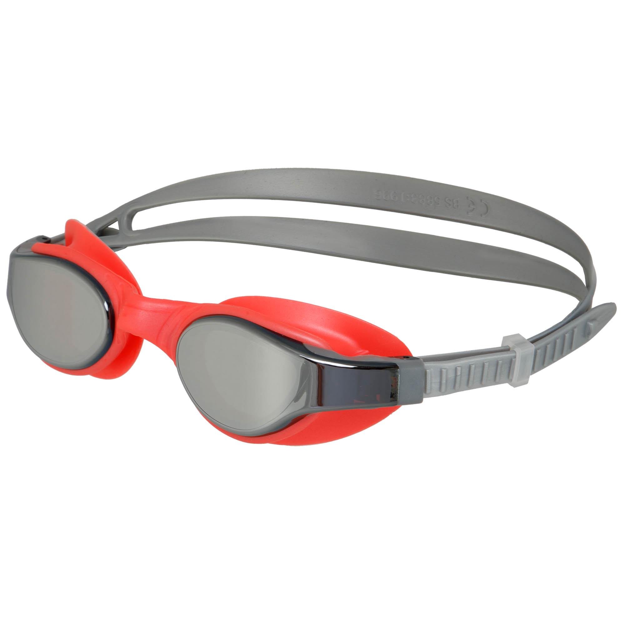 Очки для плавания взрослые Mad Wave RAY Mirror M042002 с зеркальными линзами Серо-оранжевый (AM0009053)