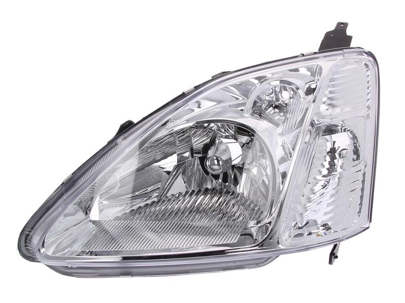 Фара передняя левая Honda Civic VII 2001-2003 H4 серая рамка (217-1137L-LDEM1)