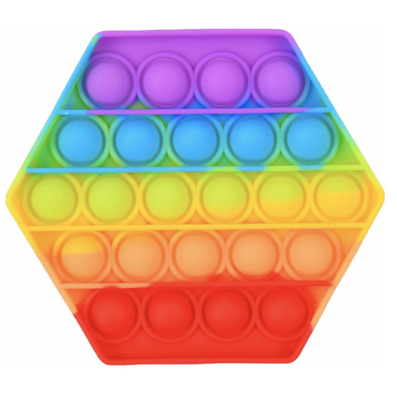 Игрушка-антистресс Pop It Шестиугольник 13х13 см Разноцветный (58511)